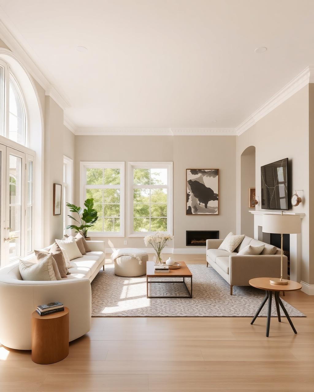 Freshly painted modern living room